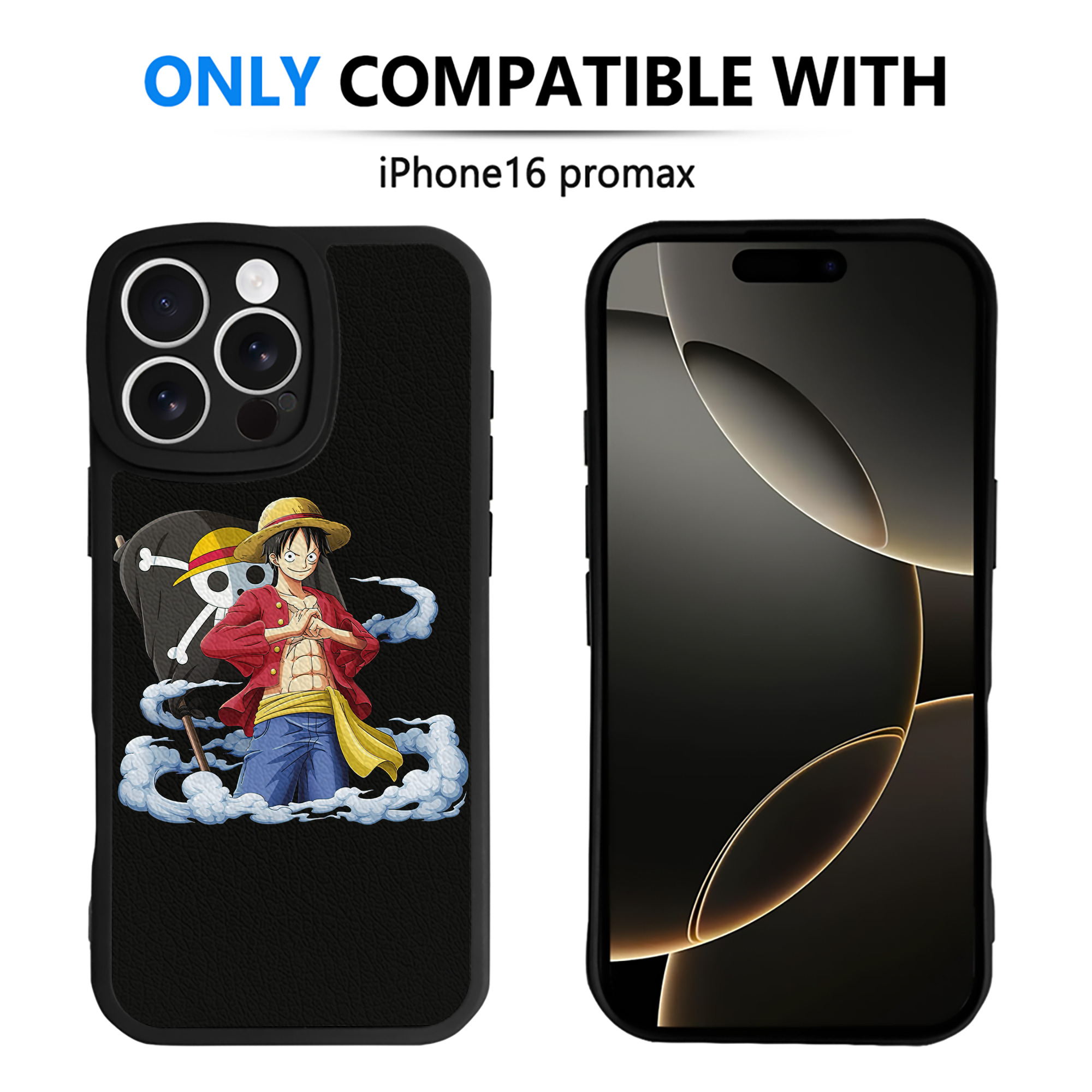 （画像用） ワンピース モンキー・D・ルフィ ONE PIECE Monkey D. Luffy 【iPhone 16シリーズ対応】シリコンスマホケース（レザー調） 材質：シリコン